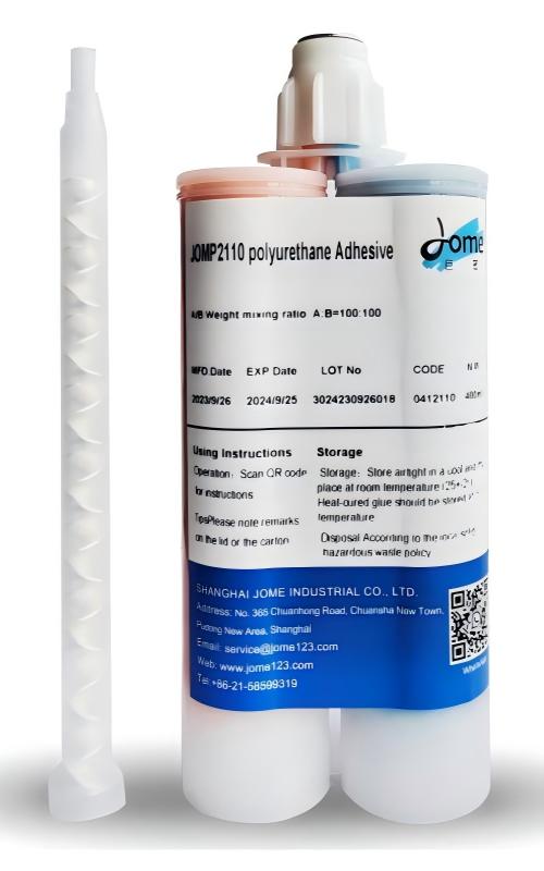 Two-part JM7215 polyurethane adhesive cartridge with static mixer nozzle