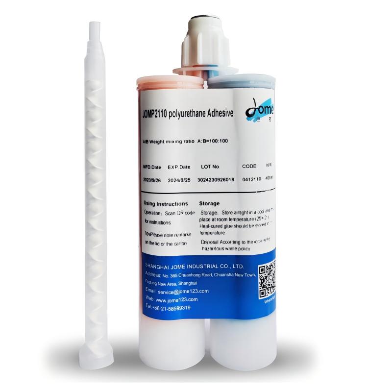 JOMP 2103A/B is a two-component solvent-free room temperature curing adhesive. Low odor, low VOC, compliant with ROHS and REACH regulations. Wide process operability, high physical properties of the finished product, suitable for machine dispensing as well as manual mixing operations; good adhesion and strong bonding strength after curing, excellent flexibility and elasticity, and superior aging resistance and chemical resistance. Suitable for sealing and bonding various materials including metals, plastics, rubbers, and polyesters.