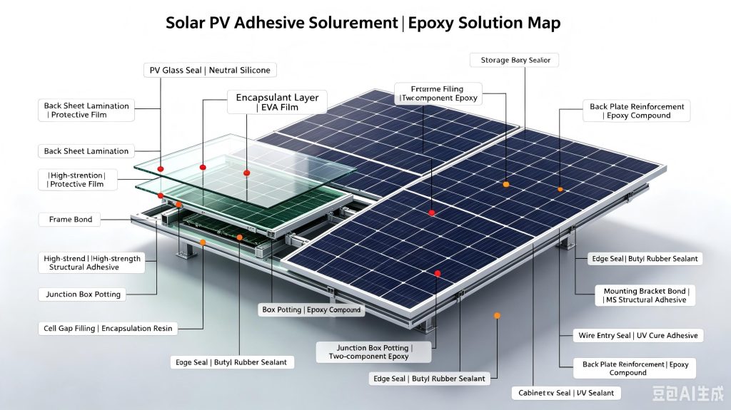 Five key applications of adhesives in the photovoltaic industry