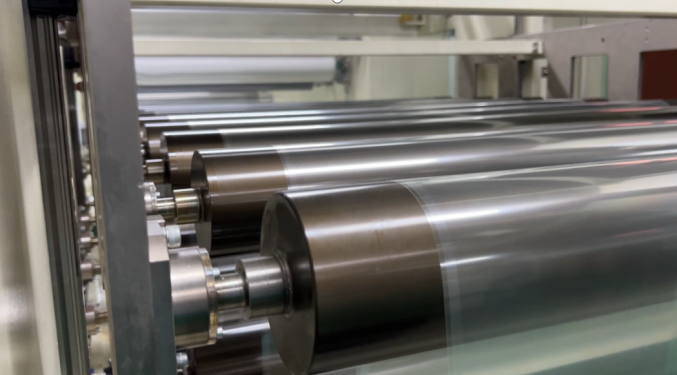 Industrial metal rollers in coating machine