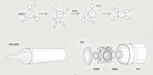 UV resin chemical reaction scheme with lamp curing equipment drawings